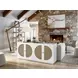 Voyage Glacier and Brown 4 Door Credenza