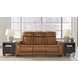 Boyington Caramel Power Reclining Sofa with Adjustable Headrest