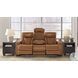 Boyington Caramel Power Reclining Sofa with Adjustable Headrest