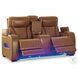 Boyington Caramel Power Reclining Console Loveseat with Adjustable Headrest
