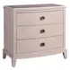 Waverly Rolling Fog 3 Drawer Marble Top Nightstand with USB Charging