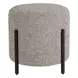 Coaslesce Gray Upholstered Round Pouf