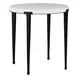 Waverly White and Soft Matte Black Round Marble Top End Table