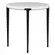 Waverly White and Soft Matte Black Round Marble Top End Table