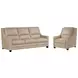 Serene Beige Leather Dual Power Reclining Living Room Set with USB Charging