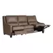 Flexwell Brown Leather 84" Dual Power Reclining Kelce Sofa with USB Charging