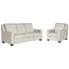 Flexwell White Leather Dual Power Reclining Tucker Living Room Set with USB Charging