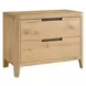 Evermont Organic Natural Oak 2 Drawer Walker Nightstand with USB Charging