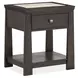 Bellamy Coffee Bean and Beige 1 Drawer Open Stone Top Nightstand with USB Charging