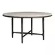Griffith Park White and Bronze Round Travertine Top Dining Room Set