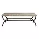 Griffith Park Gray and Oil Rubbed Bronze Rectangular Travertine Top Cocktail Table