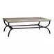 Griffith Park Gray and Oil Rubbed Bronze Rectangular Travertine Top Cocktail Table