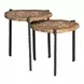 Parkside Brown and Gray Oval Stone Top Large Bunching Table