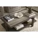 Evermont Sable and Dark Gray Rectangular Travertine Top Cocktail Table