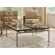 Grace Smoke and Antique Nickel Outdoor Square Glass Top Jordan Cocktail Table