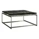 Grace Smoke and Antique Nickel Outdoor Square Glass Top Jordan Cocktail Table