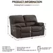 Leesworth Dark Brown 65" Power Reclining Loveseat