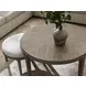 Abode Beige and Boulder Upholstered Round Bunching Ottoman