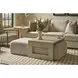 Abode Monique Linen and River Rock Upholstered Nesting Occasional Table Set