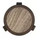 Evermont Sable and Dark Gray Round Travertine Top Side Table