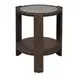Evermont Sable and Dark Gray Round Travertine Top Side Table