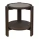 Evermont Sable and Dark Gray Round Travertine Top Side Table