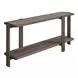 Evermont Sable and Dark Gray Rectangular Travertine Top Console Table