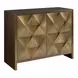 Modern Aged Gold 2 Door Origami Hall Chest