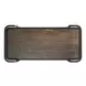 Modern Smoked Bronze and Gray Travertine Top Bar Cart
