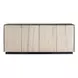 Modern Black and White 4 Door Travertine Stone Credenza