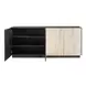 Modern Black and White 4 Door Travertine Stone Credenza