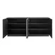 Modern Black and White 4 Door Travertine Stone Credenza