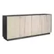 Modern Black and White 4 Door Travertine Stone Credenza