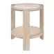 Evermont Desert and White Round Travertine Top Side Table