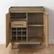 Novato Light Brown Sintered Stone 2 Door Bar Cabinet