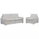 Hyde Gray Leather Dual Power Reclining Living Room Set with USB Charging