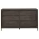 Montclair Embossed Cocoa 6 Drawer Dresser
