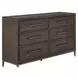 Montclair Embossed Cocoa 6 Drawer Dresser