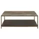 Montclair Brindle and Smoked Gold Rectangular Travertine Top Cocktail Table