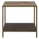 Ashford Brindle and Smoked Gold Rectangular Travertine Top End Table