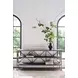 Ashford Brindle and Smoked Gold Rectangular Travertine Top Sofa Table