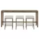 Montclair Brindle and Smoked Gold Rectangular Travertine Top Console Table with Stools
