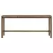 Montclair Brindle and Smoked Gold Rectangular Travertine Top Console Table with Stools
