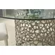 Oasis Antique Nickel 54" Round Glass Top Dining Table