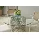 Oasis Antique Nickel 54" Round Glass Top Dining Table