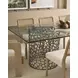 Oasis Antique Nickel 100" Rectangular Glass Top Dining Table