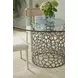 Oasis Antique Nickel 54" Round Glass Top Dining Table