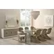 Oasis White 100" Rectangular Glass Top Dining Table