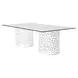 Oasis White 100" Rectangular Glass Top Dining Table