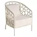 Oasis Nomad Snow Performance Fabric Pebble Accent Chair with Pillow